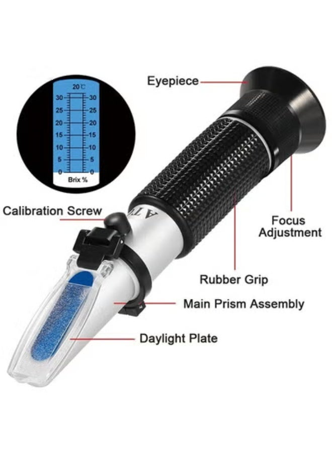 0-32% Brix Meter Refractometer with ATC, brix Refractometer,Refractometer Honey,Portable Refractometer for Honey,ph Refractometer - Image 3