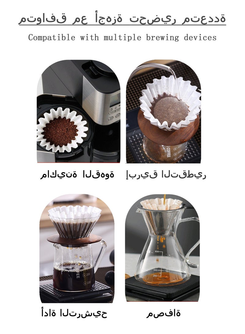 فلاتر قهوة موجية (Wave) للحجم الكبير 185 | 100 حبة | 12.5 × 7 × 4.5 سم | لتحضير 1–4 أكواب | فلاتر ورقية مخروطيّة - Image 2