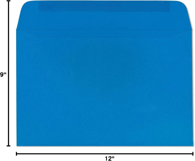 EnDoc 9x12 Blue Starburst Booklet Envelopes - Large Colored Envelopes 9x12 Size for Unfolded A4 Sheets & Catalogs - Pack of 15 Blue Envelopes - Image 5
