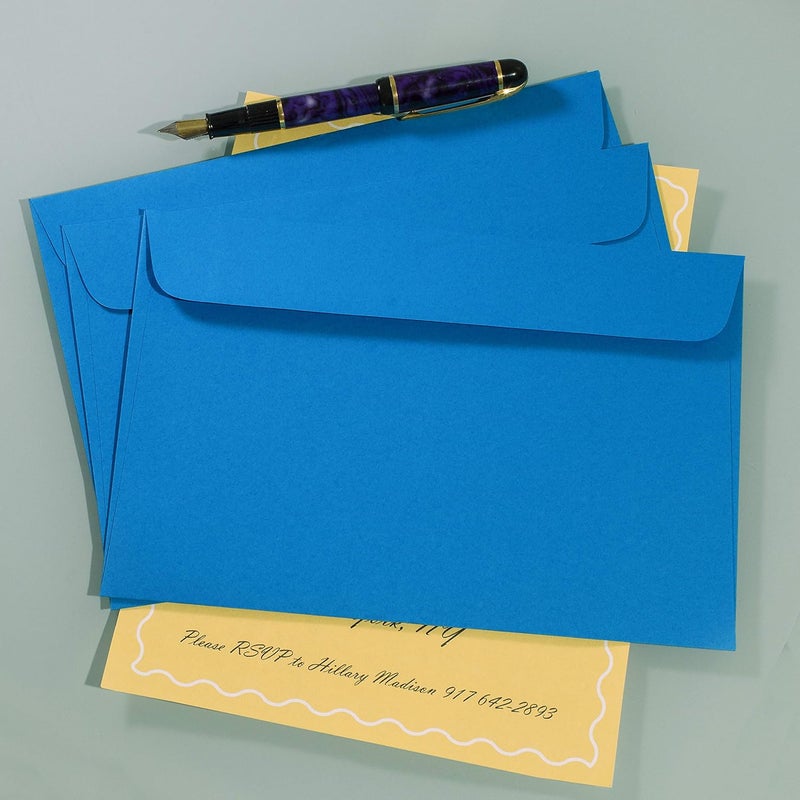 EnDoc 9x12 Blue Starburst Booklet Envelopes - Large Colored Envelopes 9x12 Size for Unfolded A4 Sheets & Catalogs - Pack of 15 Blue Envelopes - Image 4