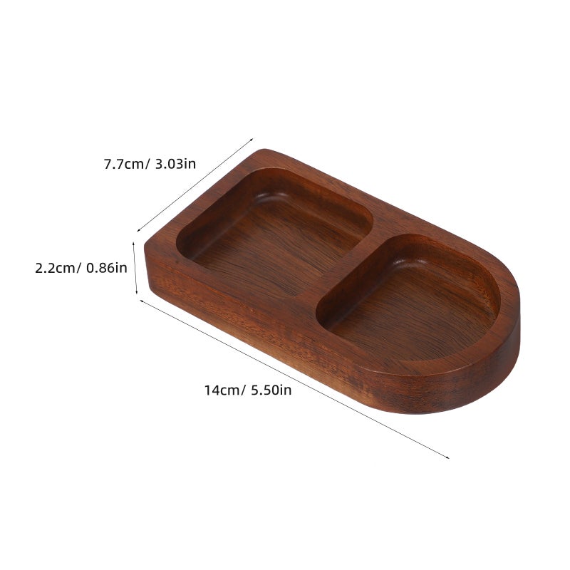2pcs Wood Seasoning Dish Condiment Plate Spice Dish Small Condiment Bowls Sauce Cup Arrangement Appetizer Plate Dipping Platter For Home Kitchens - Image 5