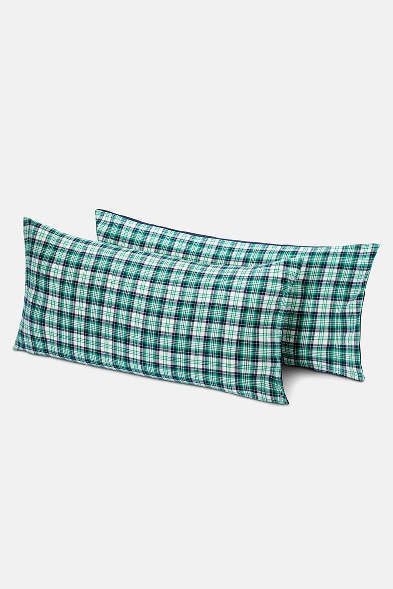 Tchibo 2 Pieces Flannel Pillowcase 80 L x 40 W cm, Green  - Image 2