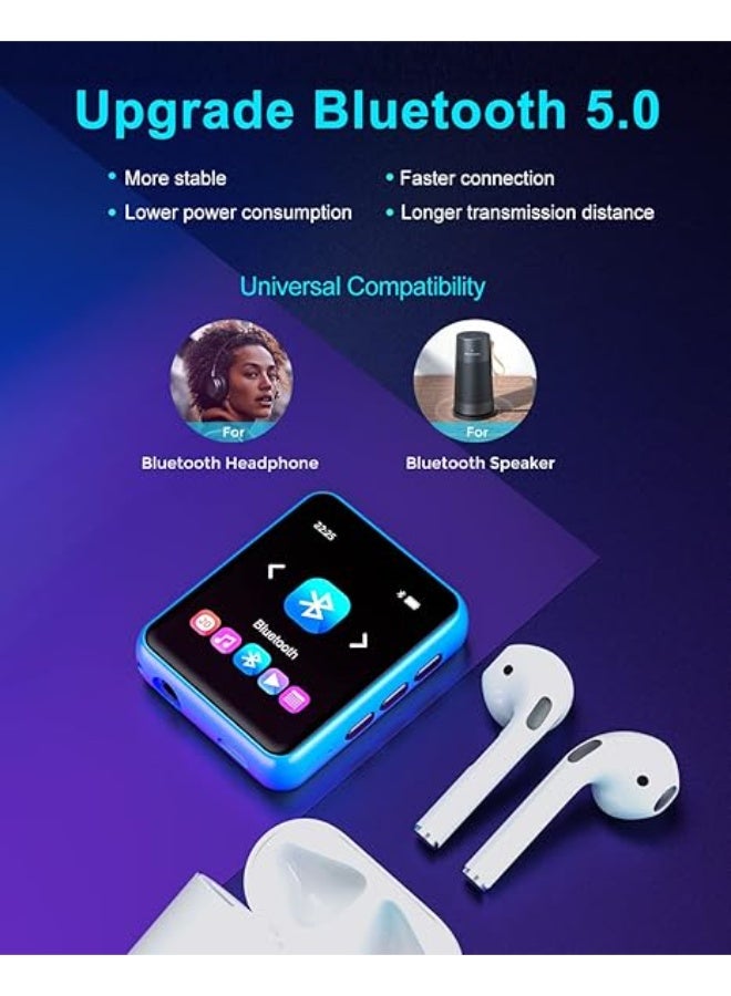 Mp3 joliker 32GB MP3 Player Bluetooth 5.0 with Full Touch Screen, Lossless HiFi Music Player with Metal Housing, with FM Radio, Speaker, Line-in Recording, Support up to 128 GB - Image 2
