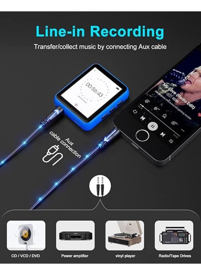 Mp3 joliker 32GB MP3 Player Bluetooth 5.0 with Full Touch Screen, Lossless HiFi Music Player with Metal Housing, with FM Radio, Speaker, Line-in Recording, Support up to 128 GB - Image 5