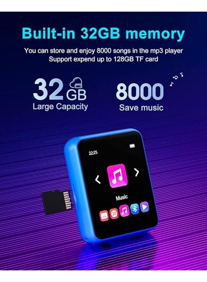 Mp3 joliker 32GB MP3 Player Bluetooth 5.0 with Full Touch Screen, Lossless HiFi Music Player with Metal Housing, with FM Radio, Speaker, Line-in Recording, Support up to 128 GB - Image 4