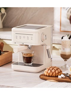 Generic High Quality 20Bar Professional Espresso Maker with Milk Frother Steamer Wand, Espresso Coffee Machine Beige Color, Cappuccino & Latte Machine for Home, Retro, 1.8L Removable Water Tank  - Image 2