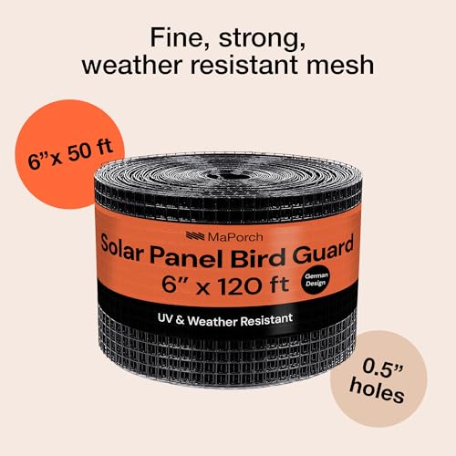 MaPorch Squirrel Netting Metal PVC Coated Galvanized Steel Mesh - 6 in x 50 ft Black - Under Fence Barrier Mesh - Squirrel Wire Guard & Bird Netting - Solar Panel Protection & Garden Fencing - Image 5