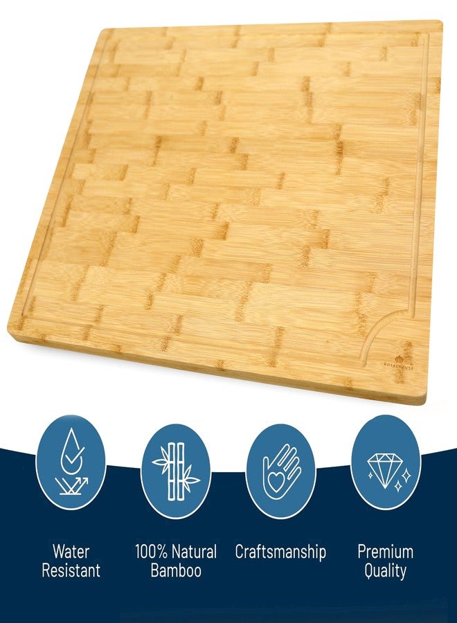 RoyalHouse 3XLarge Thick Cutting Board, 24"x18''x1'' Bamboo Cutting Boards for Kitchen with Juice Groove and Kitchen Chopping Board for Meat Cheese board Heavy Duty Serving Tray, 3XL - Image 3