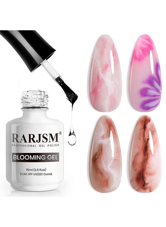 RARJSM Blooming Gel Nail Polishclear Blooming Gel Polish 15Ml Uv Led Soak Off Nail Art Polish Blossom Gel For Spreading Effect Graffiti Marble Flower Watercolor Magical Diy Manicure Design - Image 1