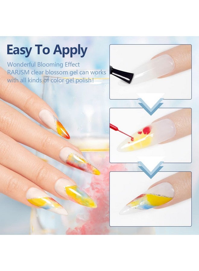 RARJSM Blooming Gel Nail Polishclear Blooming Gel Polish 15Ml Uv Led Soak Off Nail Art Polish Blossom Gel For Spreading Effect Graffiti Marble Flower Watercolor Magical Diy Manicure Design - Image 5