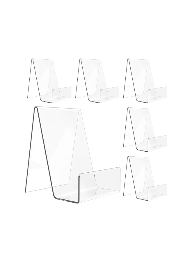 The Bros 6 Pack Acrylic Book Stand, Clear Easel Stand for Display, Book Display Holder, Display Stand for Album, CD, Magazine, Postcard, Picture, Plate, Artworks, Phone, Tablet - Image 2