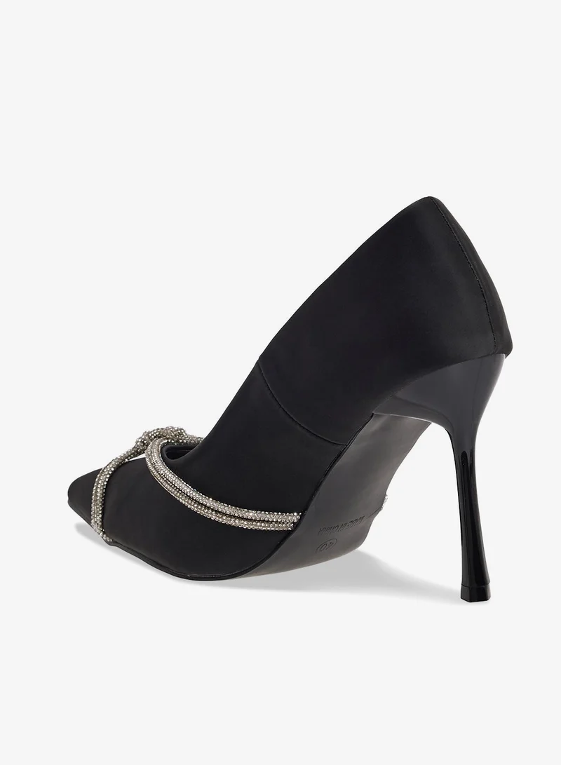 Ella Black Diamante Heeled Pump for Women | Best Price UAE