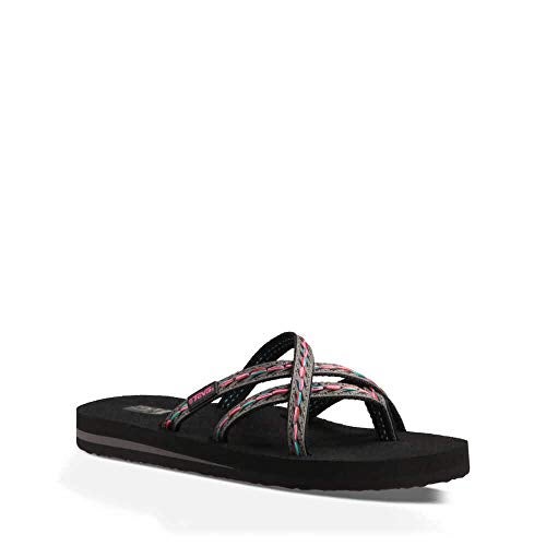 Teva womens Olowahu Sandal, Felicitas Black, 5 US - Image 2
