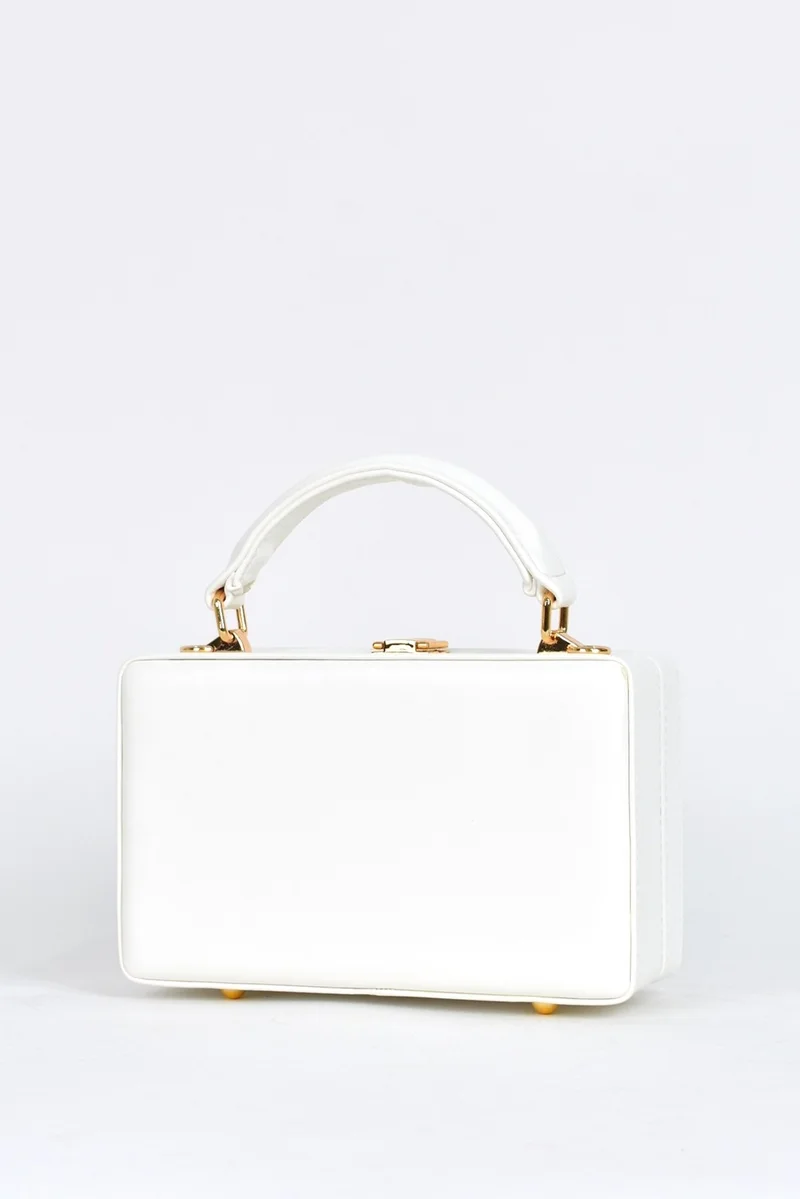 ايلاتي Women's Shoulder Strap Floral Stone Evening Dress Daily Hand Bag White 17612