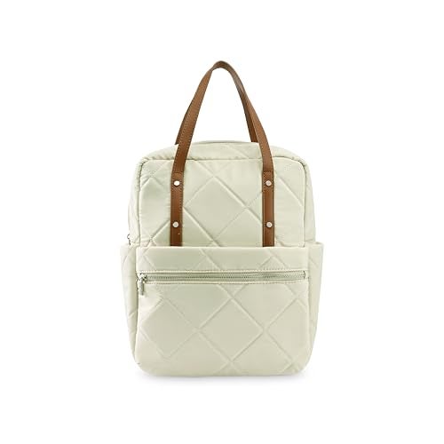 Fastrack Casual Nylon Laptop Backpack | Nylon Women's Handbags | 11.76 Litre 14" Laptop Tote for Workwear and College,Off-White - Image 1