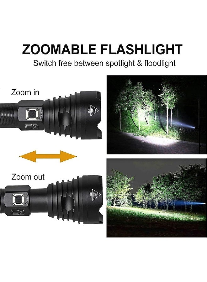 100000 High Lumens Rechargeable LED Flashlights Super Bright Powerful Flashlights With 5 Lighting - Image 3