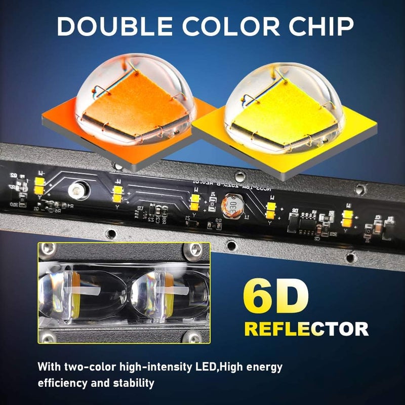CO LIGHT DVISUV 20inch Slim LED Light Bar - Dual Color Strobe Light with 6D Reflectors for Off-Road Vehicles - Image 3