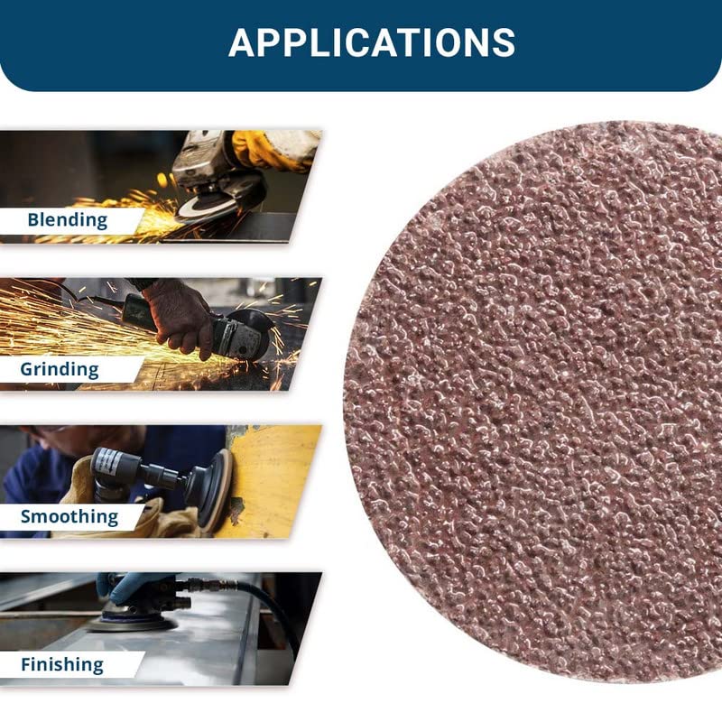 Benchmark Abrasives 2 Inch Sanding Discs Quick Change Aluminum Oxide, Compatible with Die Grinder, Drill, Pneumatic Grinder - 180 Grit (25 Pack) - Image 4