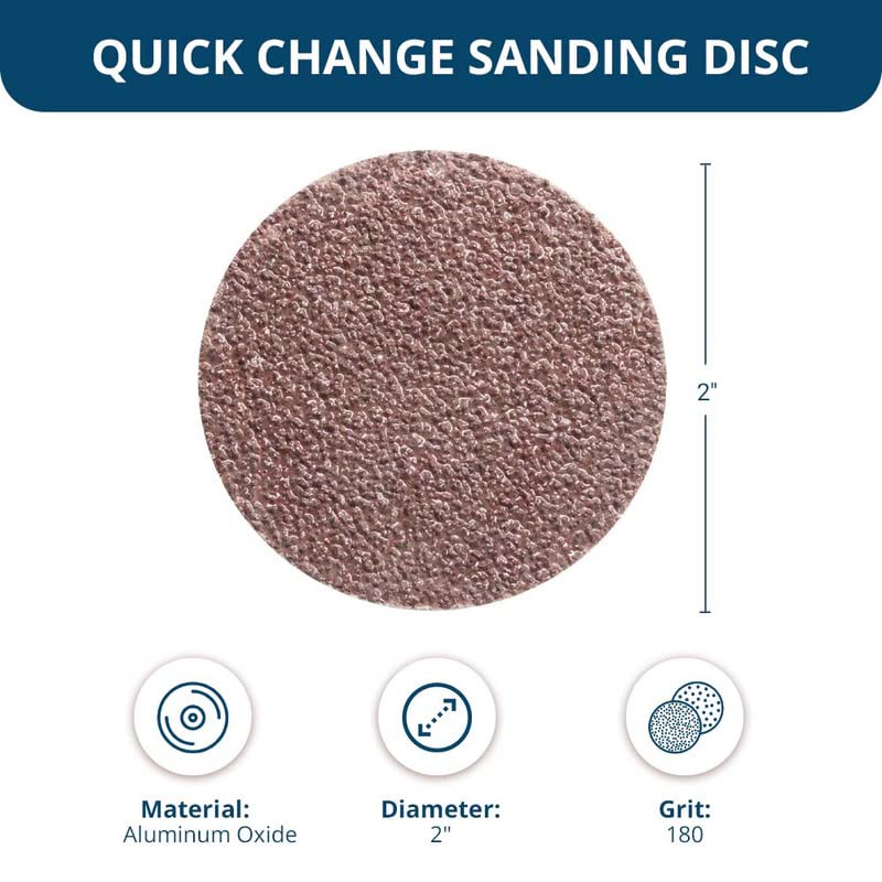 Benchmark Abrasives 2 Inch Sanding Discs Quick Change Aluminum Oxide, Compatible with Die Grinder, Drill, Pneumatic Grinder - 180 Grit (25 Pack) - Image 5
