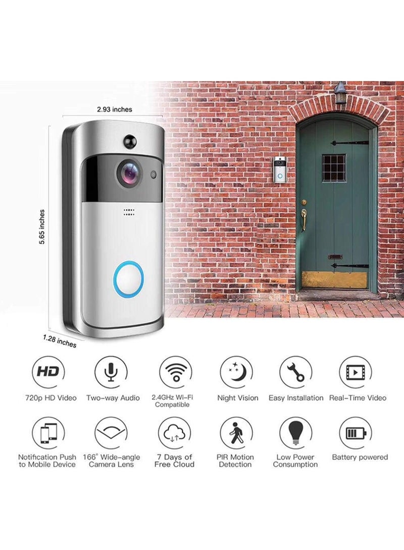 Wireless Smart Doorbell with 720p Camera, Wi-Fi, Video & Two-Way Audio, Night Vision, PIR Motion Sensor, Remote Control via App - Image 5