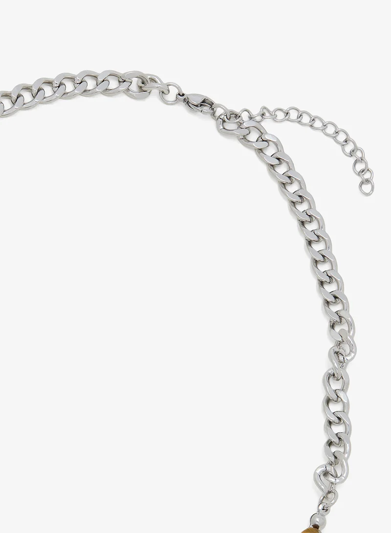 Seventy Five  Amber Beaded Chain Necklace for Men | Best Price UAE