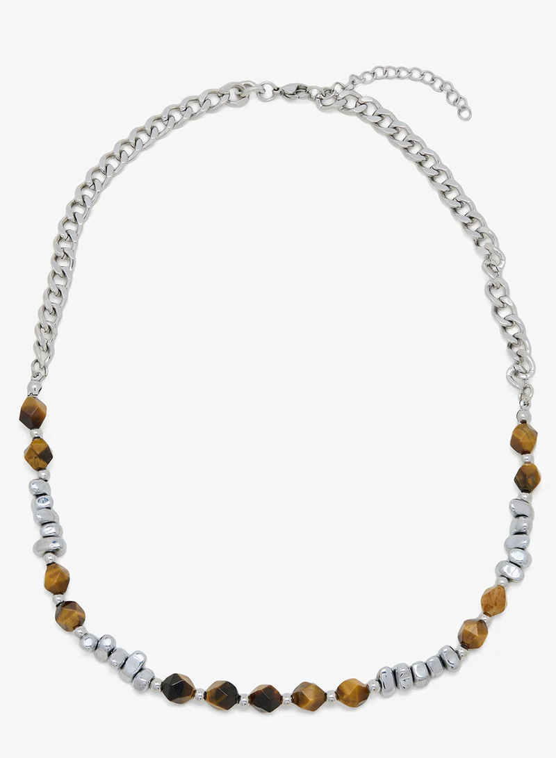 Amber Beaded Chain Necklace