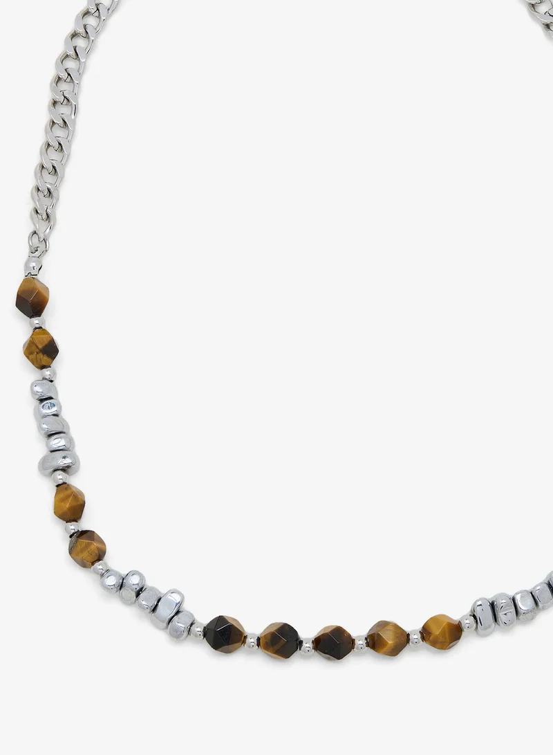 Seventy Five  Amber Beaded Chain Necklace for Men | Best Price UAE
