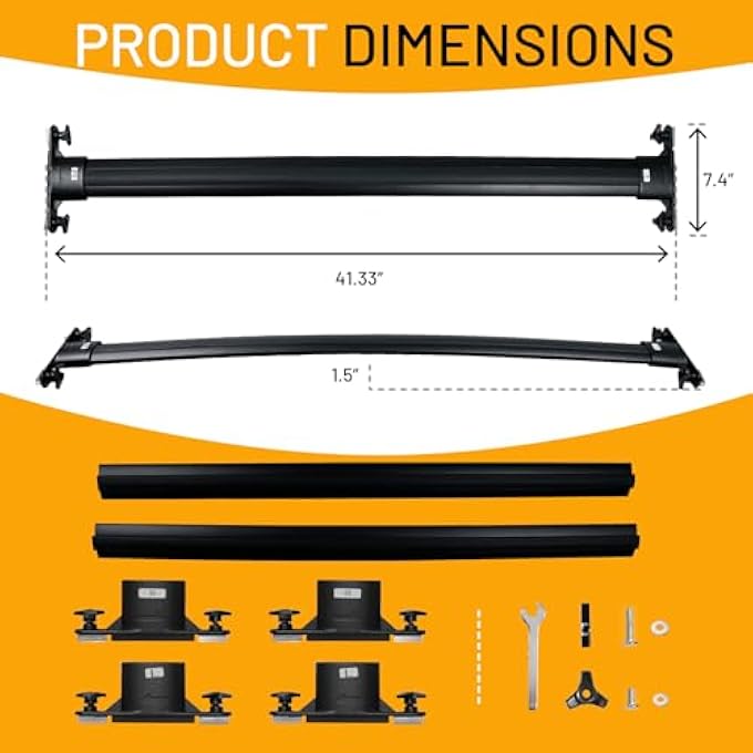 rayihni 220LBS Roof Rack Cross Bars Replacement for 4Runner 2010 2011 2012 2013 2014 2015 2016 2017 2018 2019 2020 2021 2022 2023, Aluminum Cargo Crossbar for Bicycle, Luggage Rack Transport - Image 3
