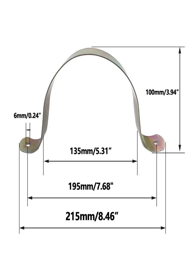 ZLYY 4inch Two Hole Strap U Bracket Galvanized Tube Strap Tension Clip Assortment Kit Heavy Duty Rigid Pipe Strap Clamp 4Pcs（135mm） - Image 3