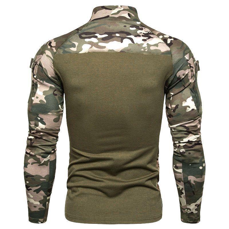 Men'S Heavy T-Shirt Men'S Summer Camouflage Color-Matching Long-Sleeve American-Style T-Shirt Military Style European-Style Trendy Men'S T-Shirt - Image 5
