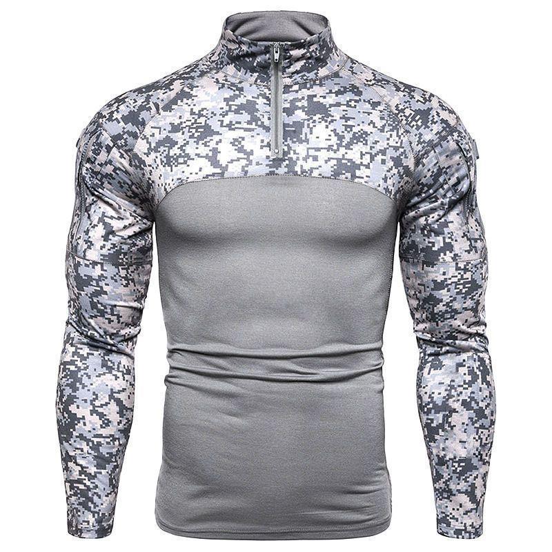 Men'S Heavy T-Shirt Men'S Summer Camouflage Color-Matching Long-Sleeve American-Style T-Shirt Military Style European-Style Trendy Men'S T-Shirt - Image 4