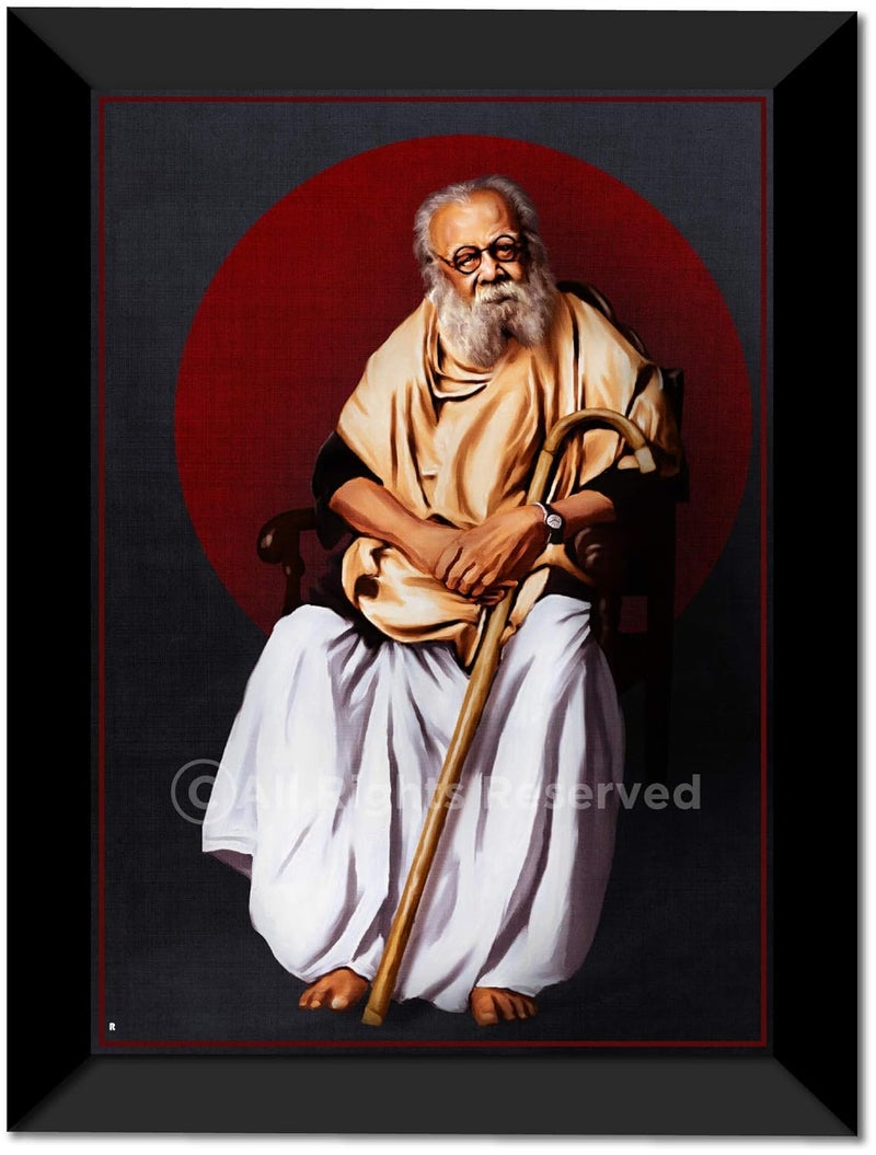 PEACOCKRIDE PEACOCKRIDE Periyar The Social Reform Legend Matte Frame A4multicolor  - Image 1