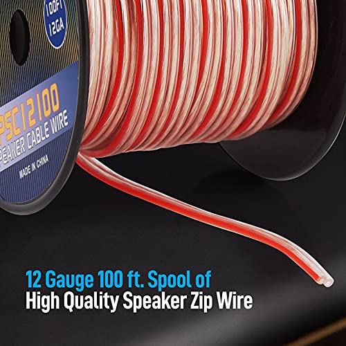Pyle 100ft 12 Gauge Speaker Wire - 1 Pair Copper Cable in Spool for Connecting Audio Stereo to Amplifier, Surround Sound System, TV Home Theater and Car Stereo - Pyle PSC12100 - Image 4