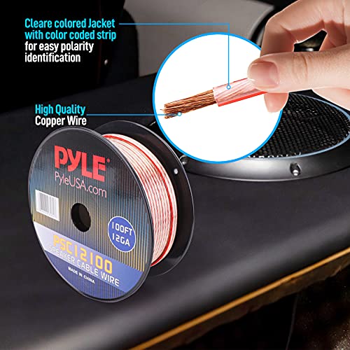 Pyle 100ft 12 Gauge Speaker Wire - 1 Pair Copper Cable in Spool for Connecting Audio Stereo to Amplifier, Surround Sound System, TV Home Theater and Car Stereo - Pyle PSC12100 - Image 3