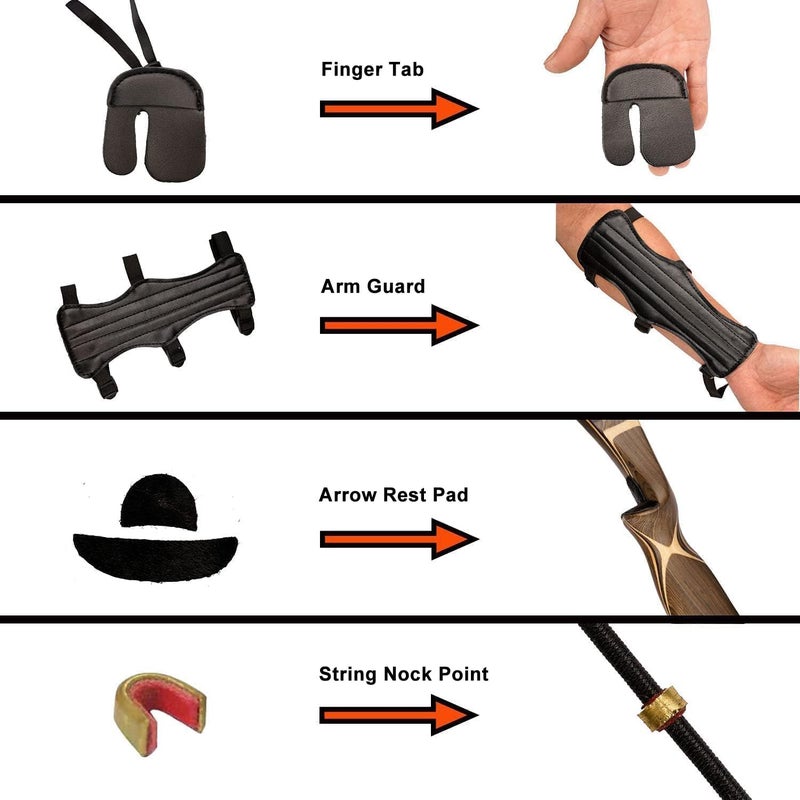 AF Bow&Arrow AF Archery Longbow Set, 62" Right Hand Premium Hunting Bow Kit for Archery Enthusiasts, Ergonomic Design All-in-One Longbow - Image 2