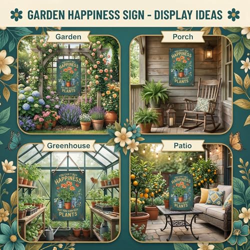 Funnysign Garden Gifts You Can't Buy Happiness But You Can Buy Plants Vintage Tin Sign for Home Garden Patio Yard Decor 8 X 12 Inch(3982) - Image 3