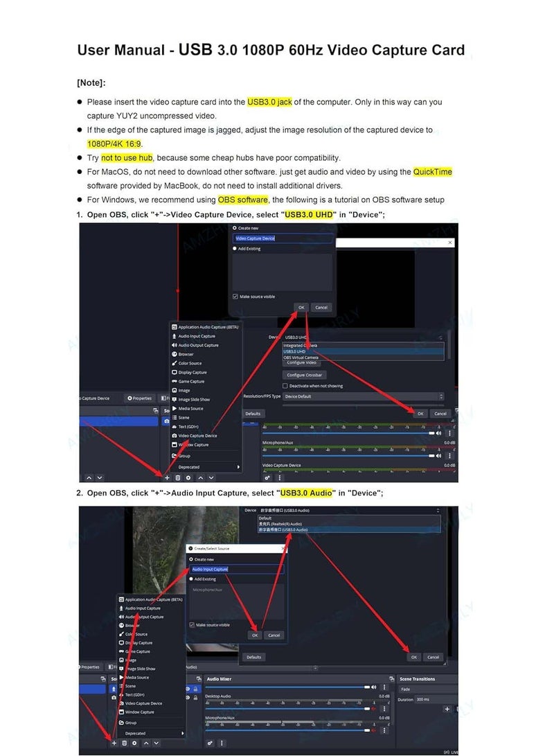 4K HDMI to USB 3.0 Capture Card Video Capture Card Device 1080P 60FPS Cam Link Card Game Capture Card Adapter Screen Record Capture Device for Streaming Gaming Video Conference - Image 2