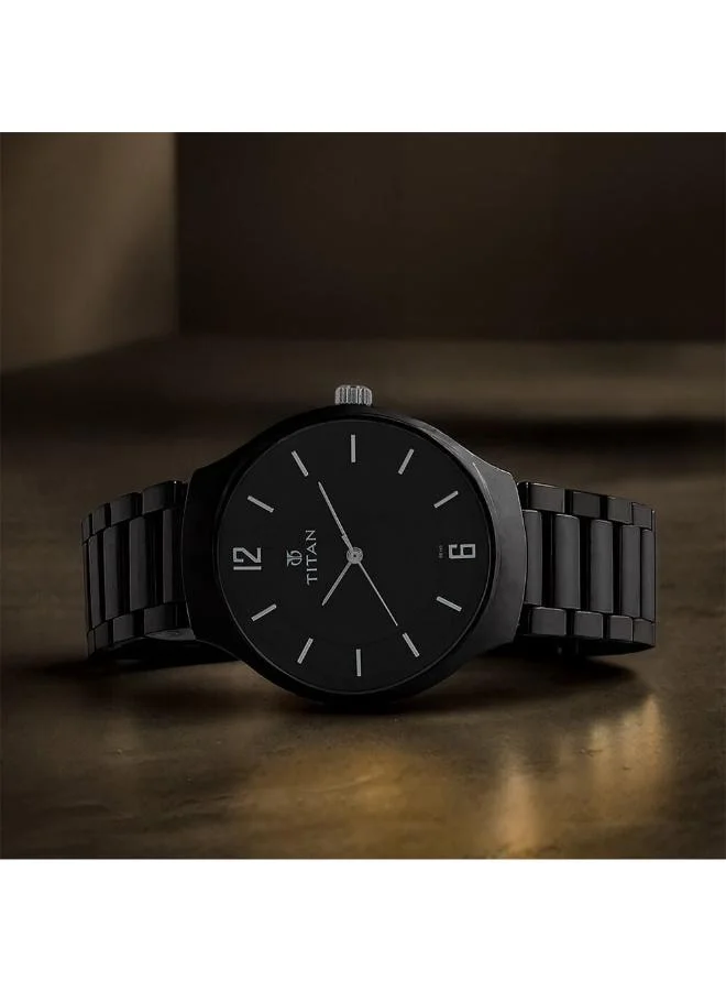 تيتان Men's Ceramic Analog Watch 90014KC01 - 40 mm