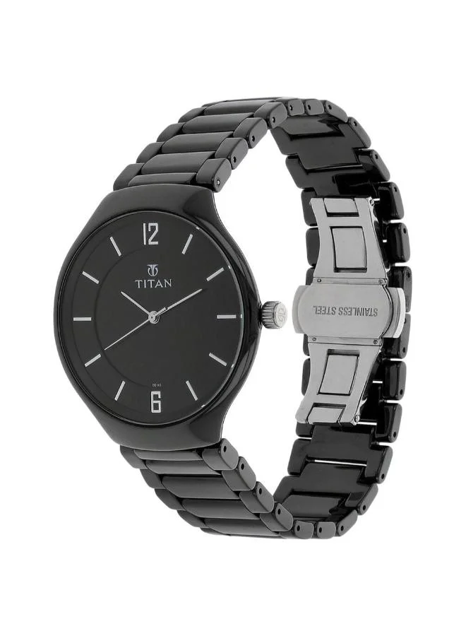 تيتان Men's Ceramic Analog Watch 90014KC01 - 40 mm