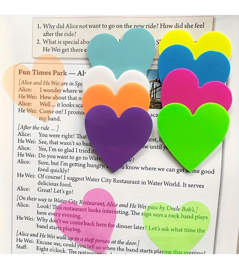 100pcs Transparent Sticky Notes Love Clear Tab Bookmarks Cute Aesthetic Office School Supplies - Image 1