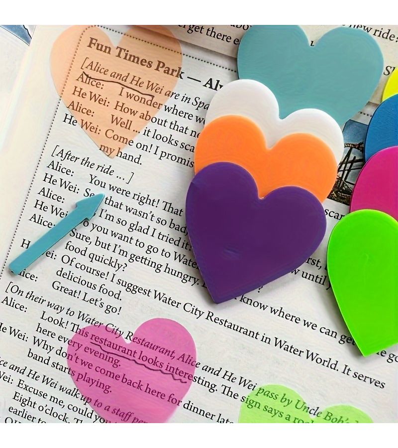 100pcs Transparent Sticky Notes Love Clear Tab Bookmarks Cute Aesthetic Office School Supplies - Image 4