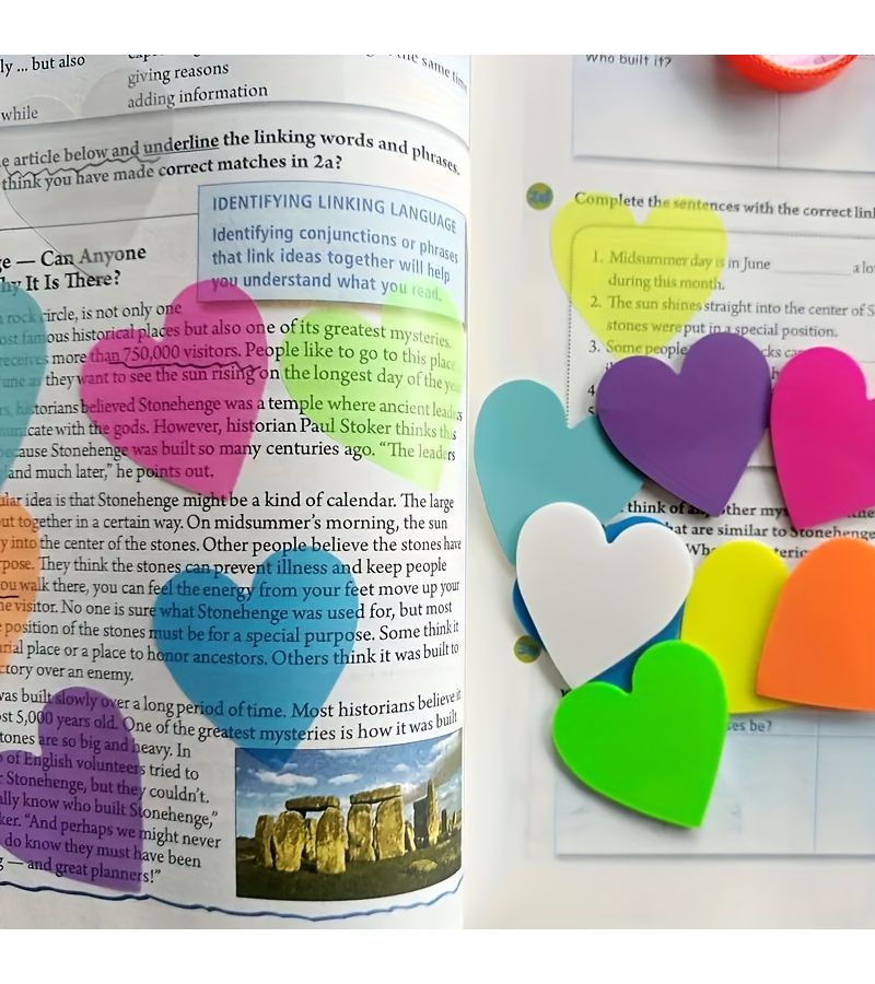 100pcs Transparent Sticky Notes Love Clear Tab Bookmarks Cute Aesthetic Office School Supplies - Image 3