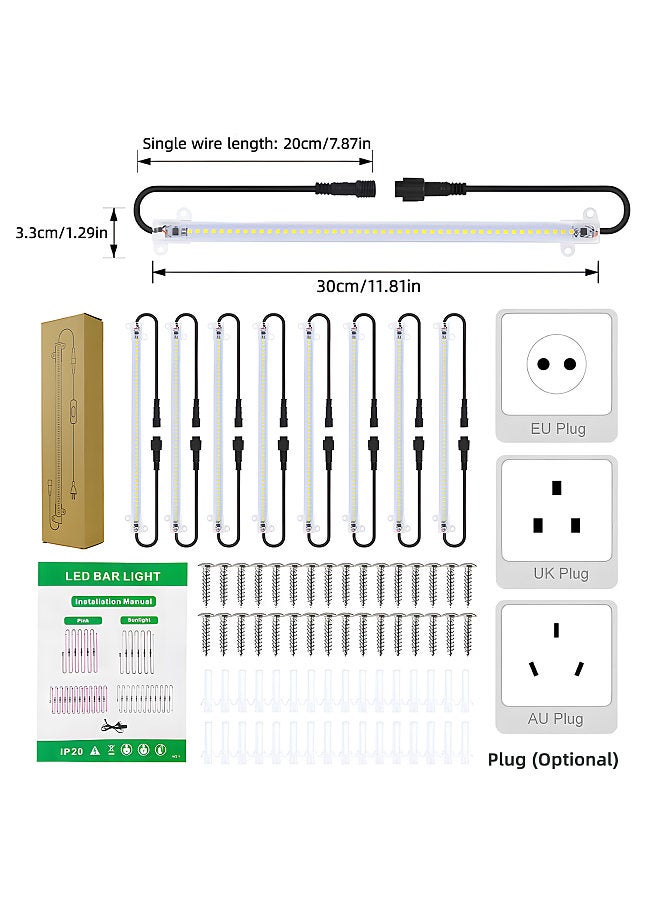 Generic LED Plant Grow Light Strips 12-inch Full Spectrum Grow Lights for Indoor Plants Plug and Play 2.7W Plant Lights for Seedling Vegetable Flower Succulents Plants 8 Pack  - Image 3