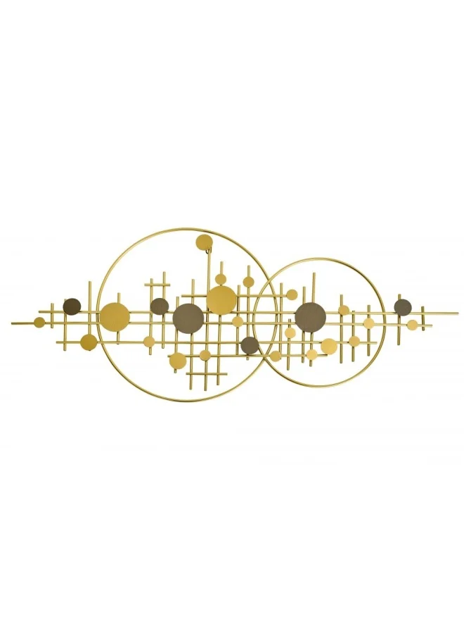 DANUBE HOME SS24 Stolpa Metal Wall Accent Sculpture Decor for Living Room Garden Bedroom Office Home Wall Housewarming Party DÃ©cor Gold 120x48x3cm  (LJ104-135-002)