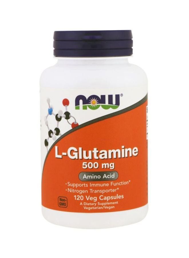 Now Foods L-Glutamine Dietary Supplement 120 Veg Capsules - Image 1