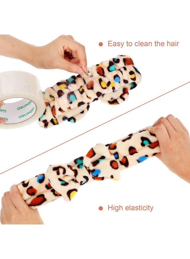 Hicarer 3 Pcs Towel Headbands For Women Headband For Washing Face Facial Hair Band Skincare Microfiber Bowtie Headband Makeup Terry Cloth Headbands Spa Shower Hair Band For Women Girls (Classic Patterns) - Image 5