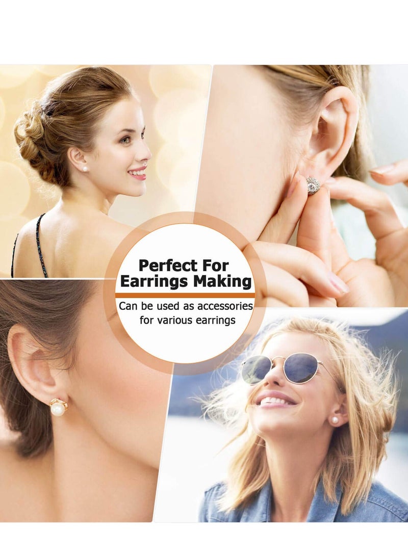 KASTWAVE Earring Posts and Backs, 2000Pcs Hypoallergenic Earring Studs, with Stainless Steel Earring Posts and Earring Backs for Studs, for Leather Stud, Pearl Jewelry Making - Image 2