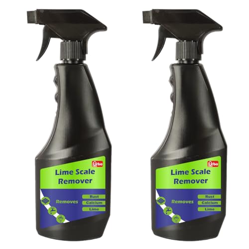 Urba Lime Scale Remover 500 ml – Pack of 2 | Bathroom Descaler | Removes Stains & Deposits from Shower Heads, Taps, Baths & Glass Screens | Powerful Hard Water Stain Cleaner - Image 1
