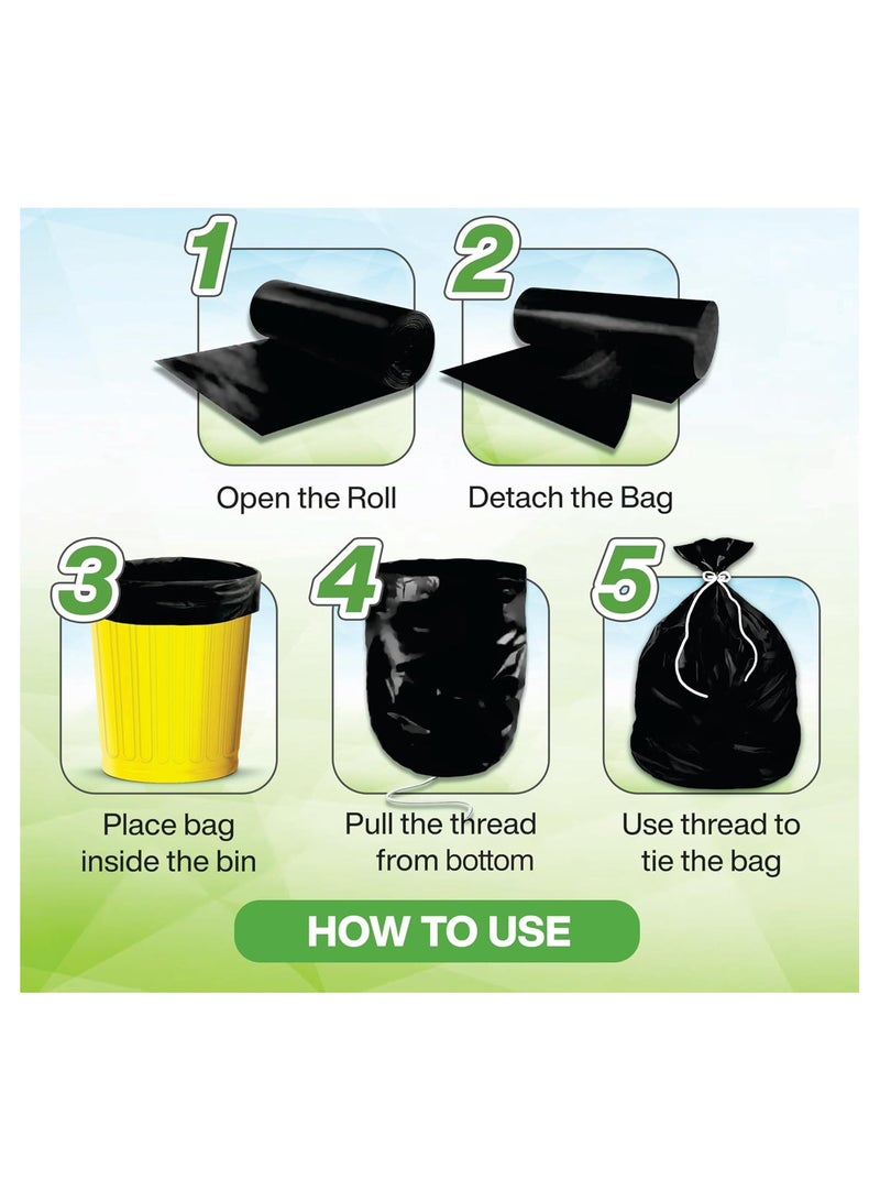 shalimar Shalimar Small Garbage Bag – 120 Bags (4 Rolls) – 43 x 48 cm – Fits 5 to 8 Gallon Bins – Leak-Proof Plastic Dustbin/Trash Bags – Black  - Image 3