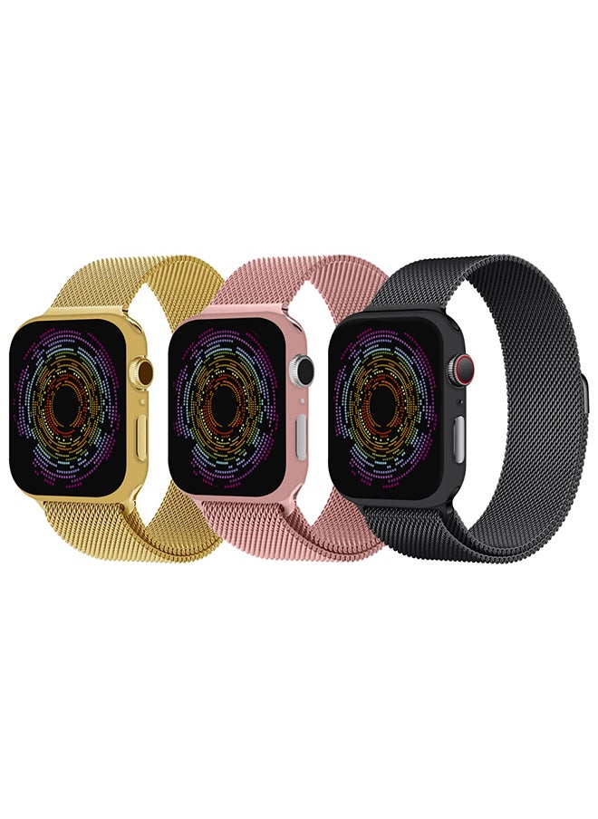 CATANES 3 Pack Stainless Steel Milanese Loop Compatible with Apple Watch Band 38mm 40mm 41mm men and women Mesh Loop Magnetic Clasp Replacement for iWatch Bands Series 7 SE 6 5 4 3 2 1  - Image 2